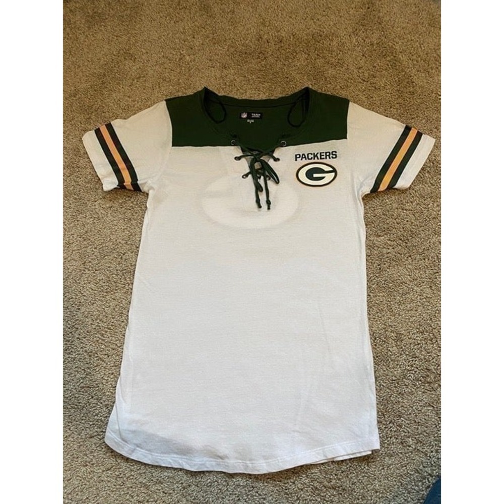 NFL Team Top Medium Apparel Packers Green Bay T Shirt Lace Up Women sku1
